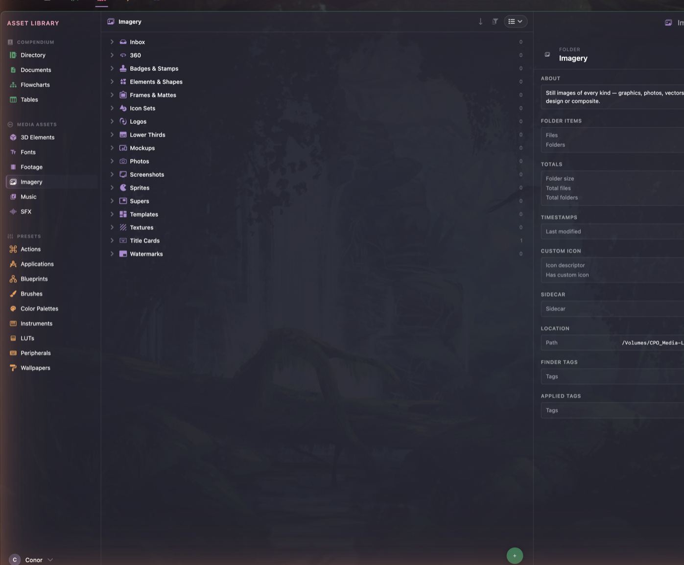 The asset library.