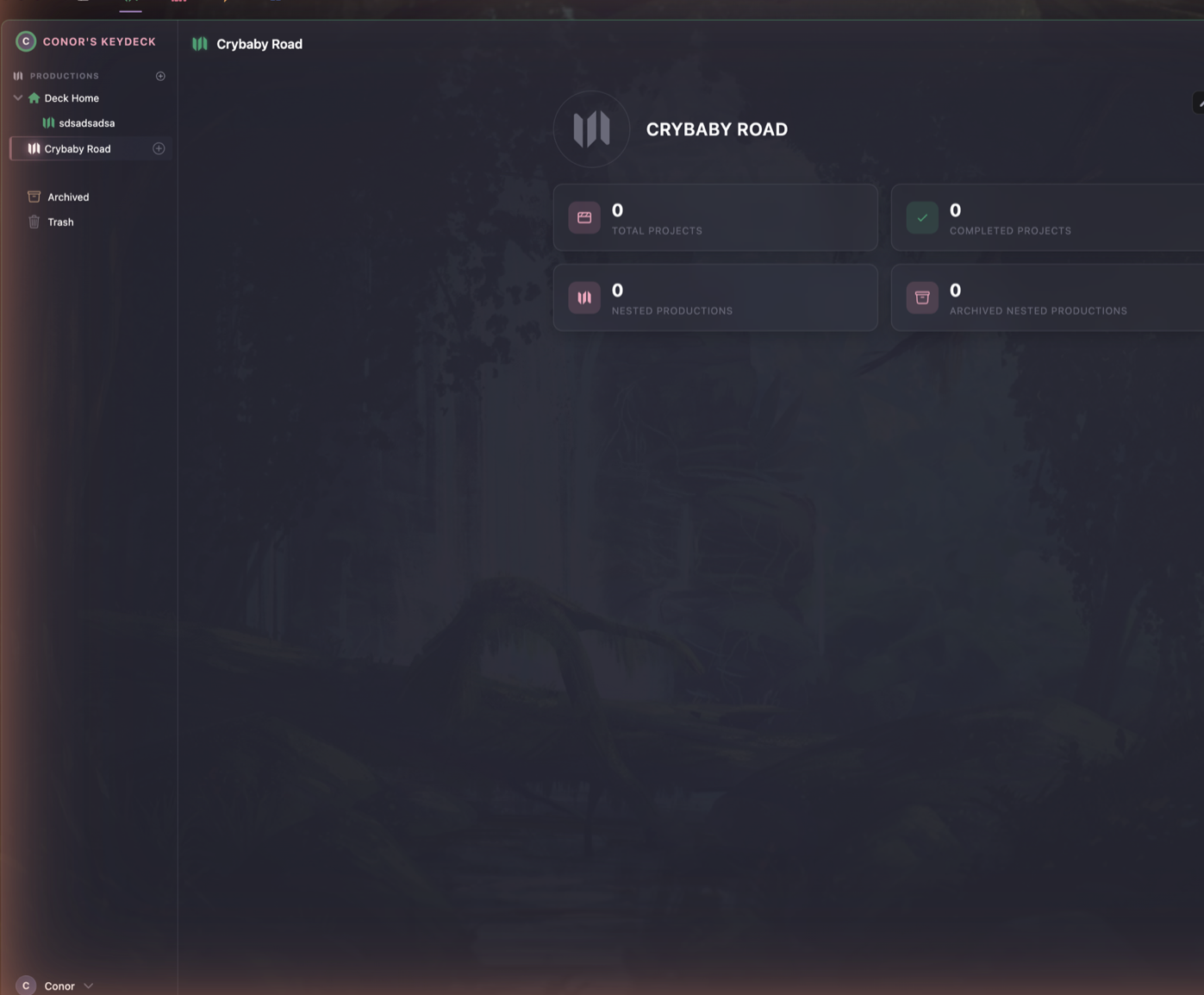 The productions page.